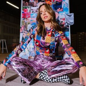 Sold Out! Dressed in LALA - Patchwork Lala World Mesh Top - S